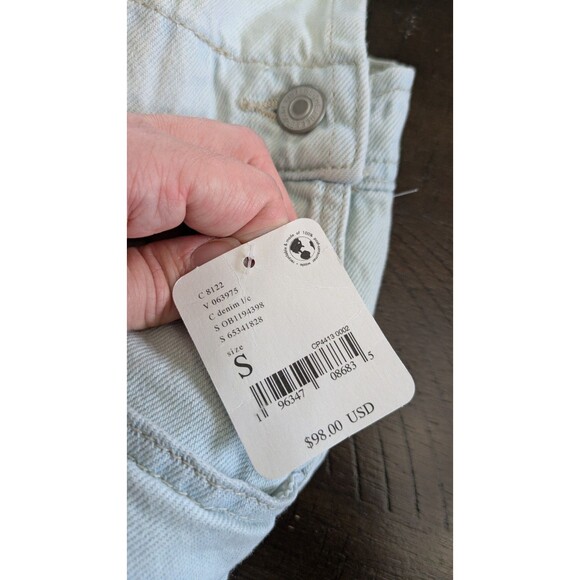 We The Free Ziggy Womens Denim Overalls Sz Small Bleach Bloom Boho Relaxed NWT - Picture 7 of 12